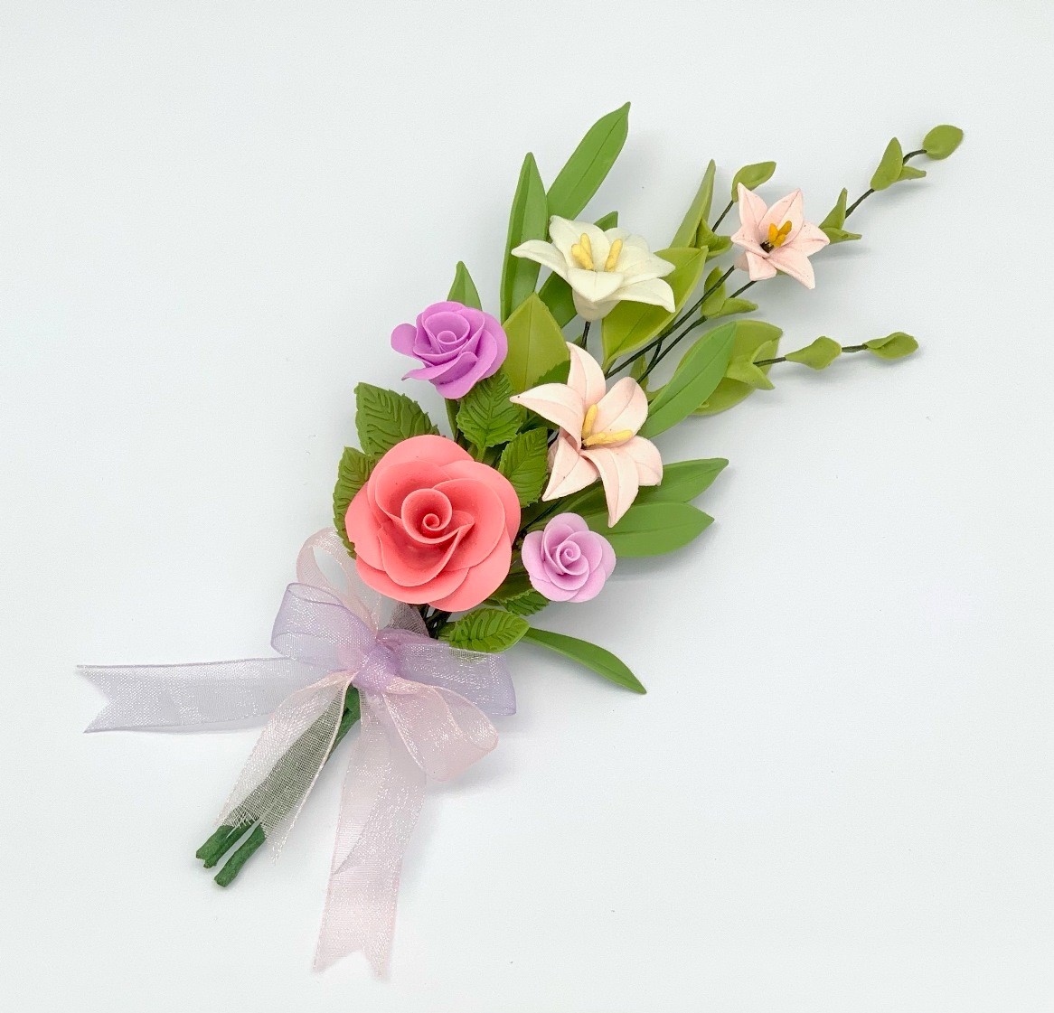 迷你手工海芋百合黏土花花束饰品 迷你手工海芋百合黏土花花束饰品供应 迷你手工海芋百合黏土花花束饰品生产